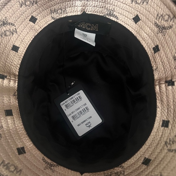 MCM Metallic Logo Bucket Hat - Gold and Black - Picture 3 of 5